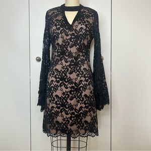 NWOT Jax Black Label Lace Illusion Dress